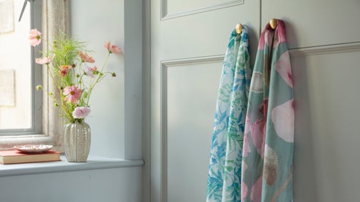 A selection of silk scarves, part of the 2026 spring/summer collection